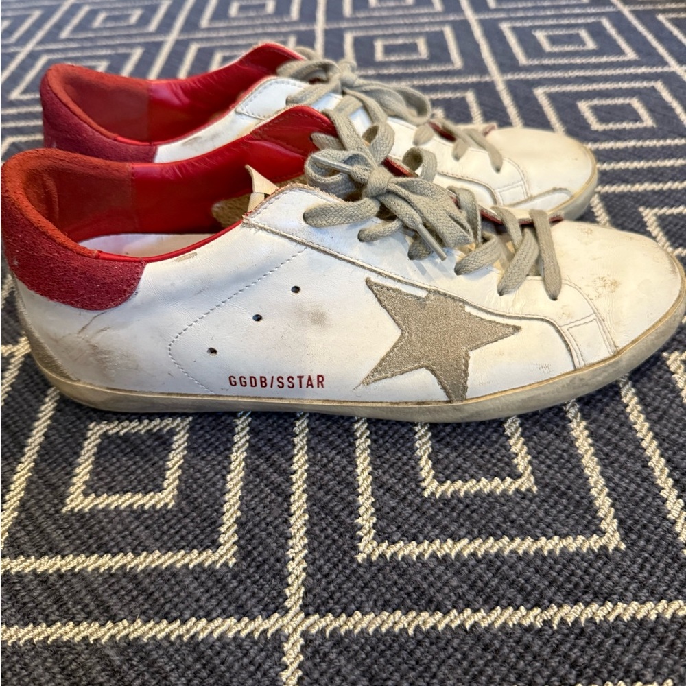 White and Red Star Sneakers
